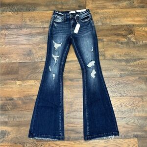 Petra Fashions Dark Blue Flare Jeans